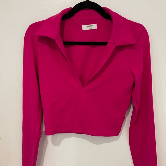 ARITZIA - Babaton - Contour Polo Longsleeve - Size M/M - long-sleeve polo shirt - Picture 6 of 9